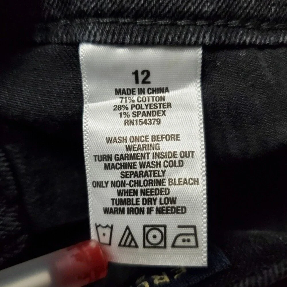 Aeropostale Distressed High Rise Black Denim Shorts Size 12